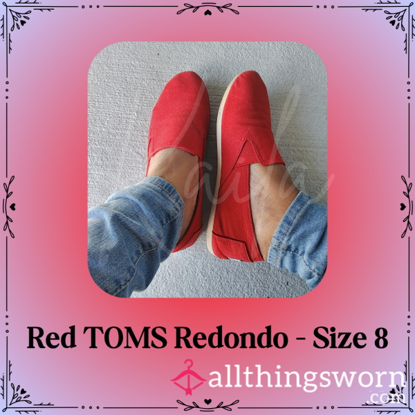 Worn Red TOMS (Redondo) - Size 8
