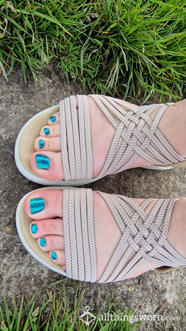Worn Sandals For Feet Fetishes
