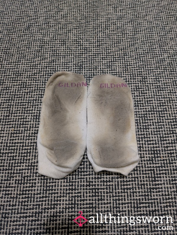 Worn Scented White Ankle Socks