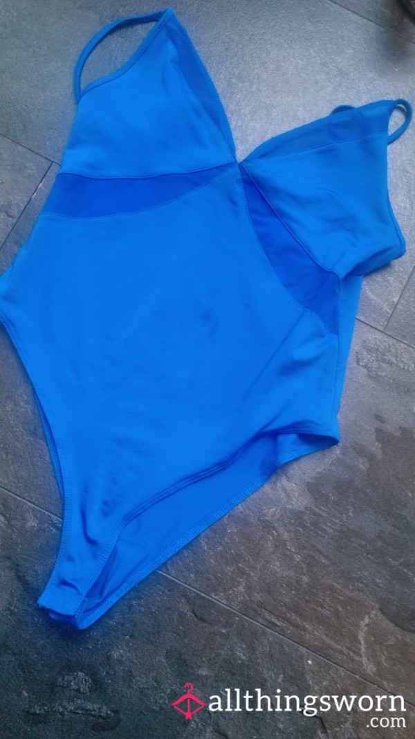 Worn Seductive Used Bodysuit With Lace Insert. Size M