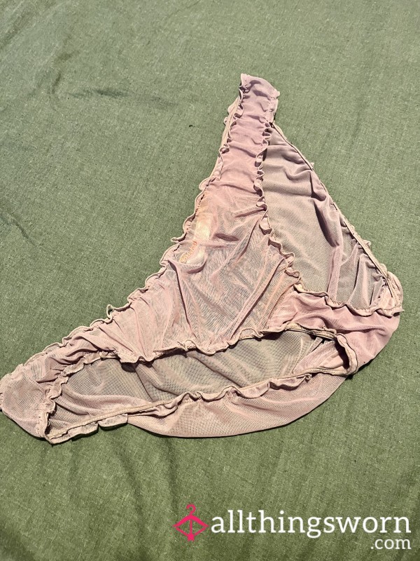 Worn See Through Purple Panties