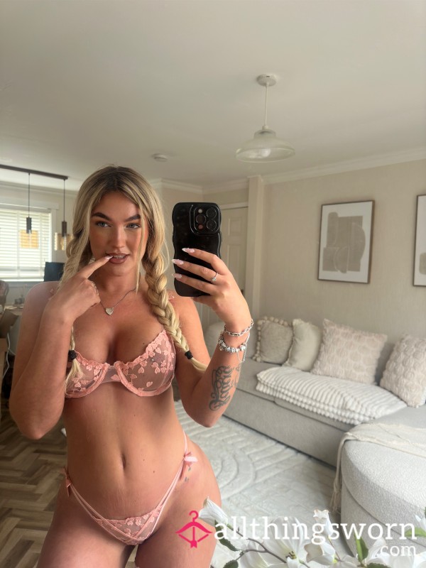 Worn Pink Baby Girl Thing And Bra