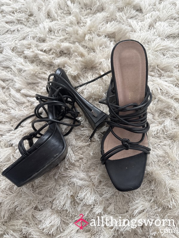 Worn S**y Lace Up Heels
