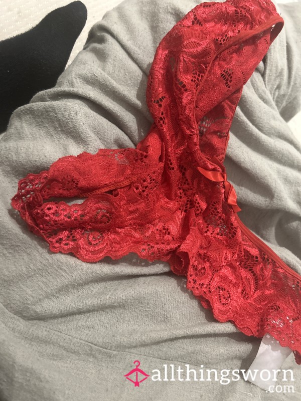 Worn-s**y Red Panties