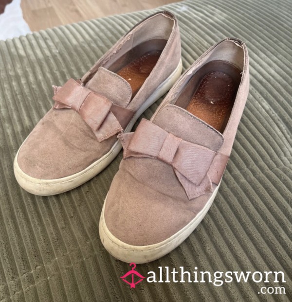 Worn Shoes With Ribbon