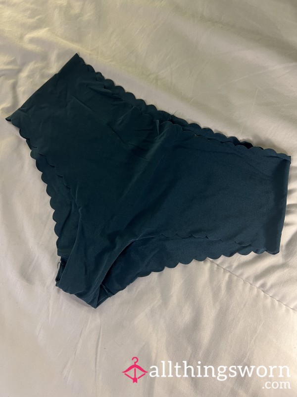Worn Silky Teal Bikini Panties