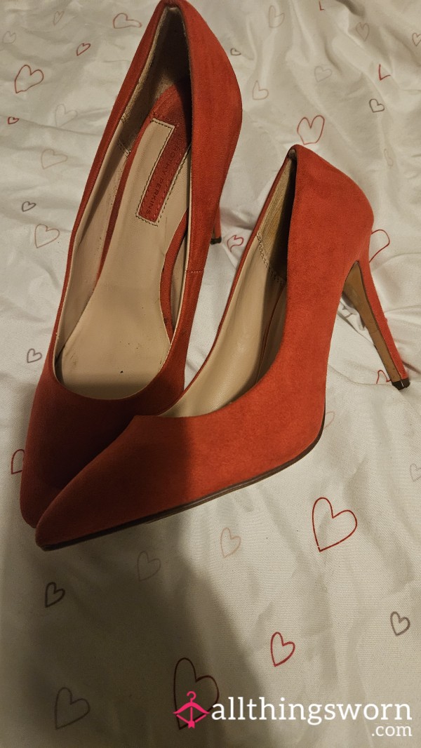 Worn Size 5 Red Heels
