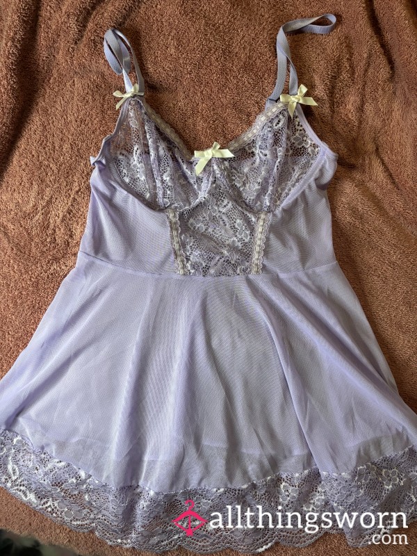 Worn Size Small Lilac Lace Lingerie Dress
