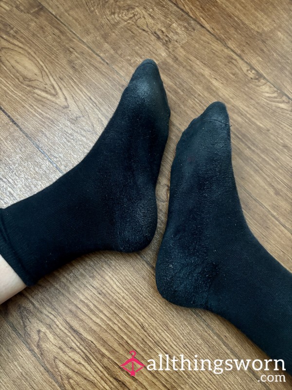 Worn Smelly Black Ankle Socks