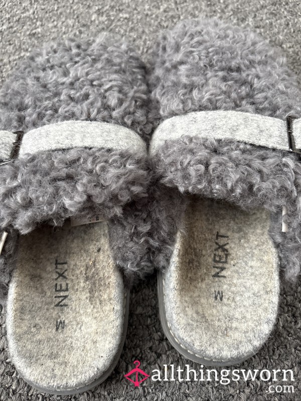 Worn Smelly Grey Slippers