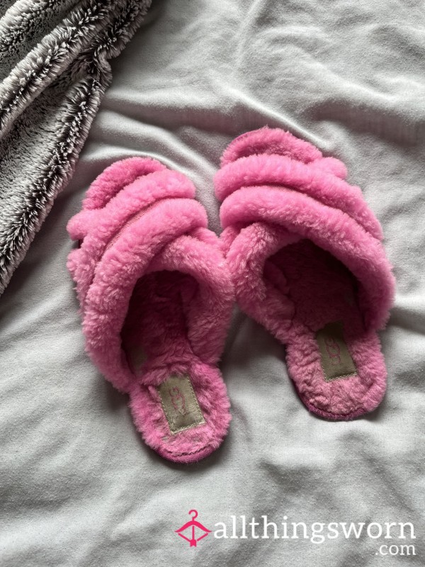 Worn Smelly Pink Fluffy UGG Slippers