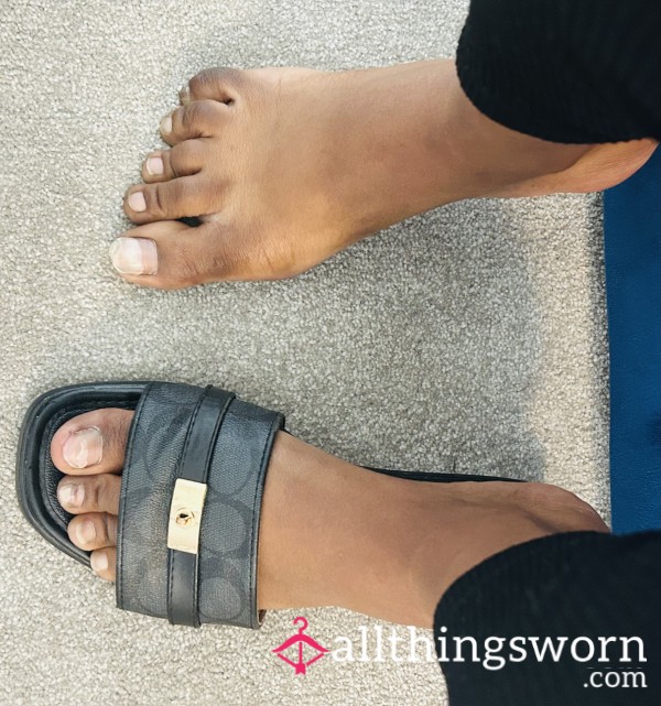 Worn Smelly Slippers With No Pedicure