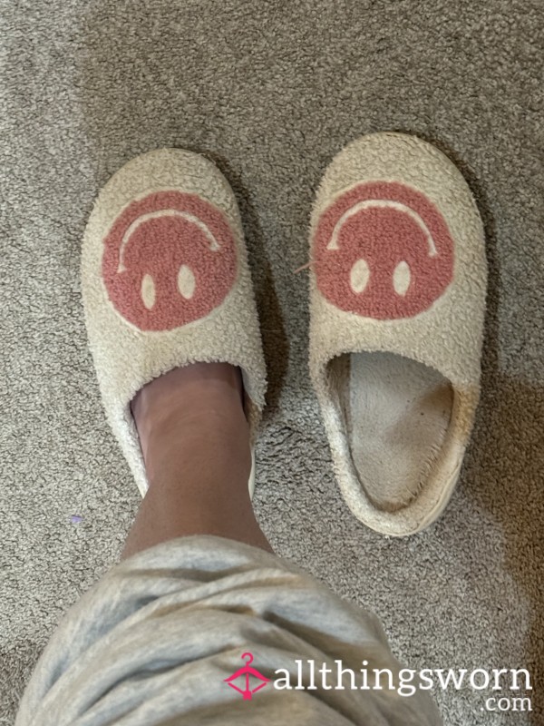 Worn Smiley Slippers