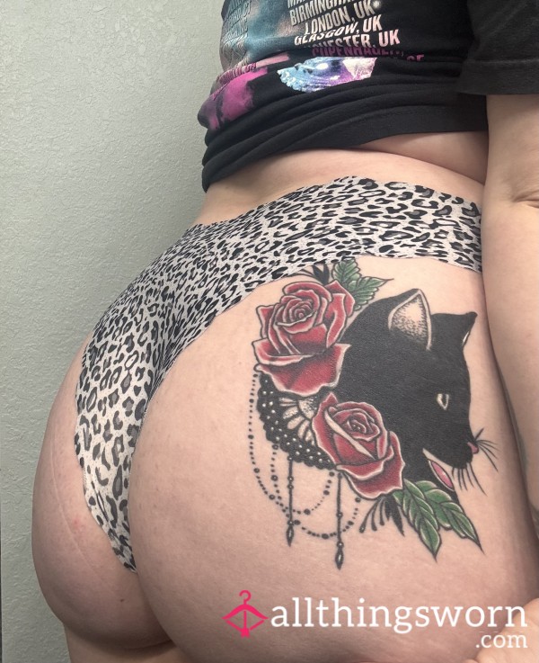 Worn Snow Leopard Print Thong