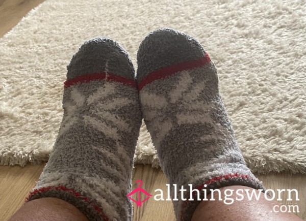 Worn Snowflake Christmas Socks