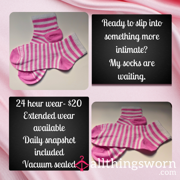 Worn Socks – 24hr, 48hr, 72hr & 7 Day Wear | Vacuum Sealed, Discreet Shipping, Custom Options