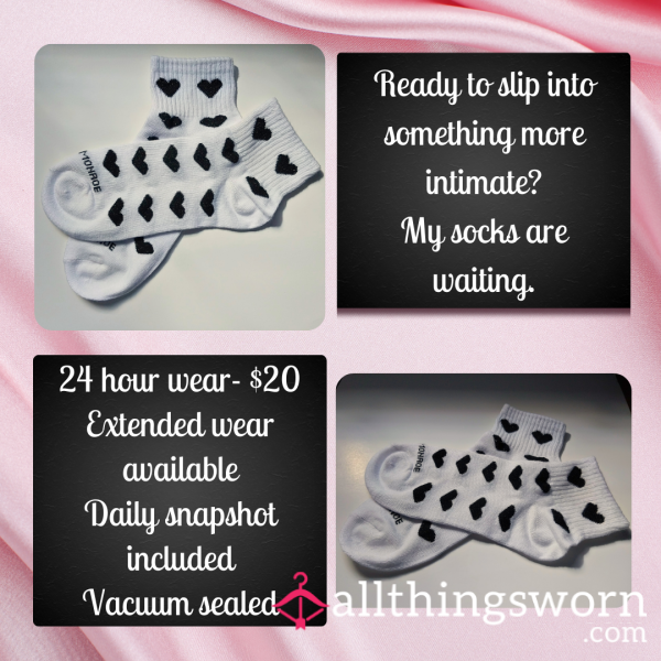 Worn Socks – 24hr, 48hr, 72hr & 7 Day Wear | Vacuum Sealed, Discreet Shipping, Custom Add-On