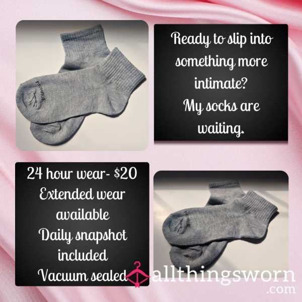 Worn Socks – 24hr, 48hr, 72hr & 7 Day Wear | Vacuum Sealed, Discreet Shipping, Custom Add-On
