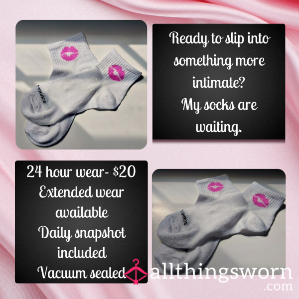 Worn Socks – 24hr, 48hr, 72hr & 7 Day Wear | Vacuum Sealed, Discreet Shipping, Custom Add-On