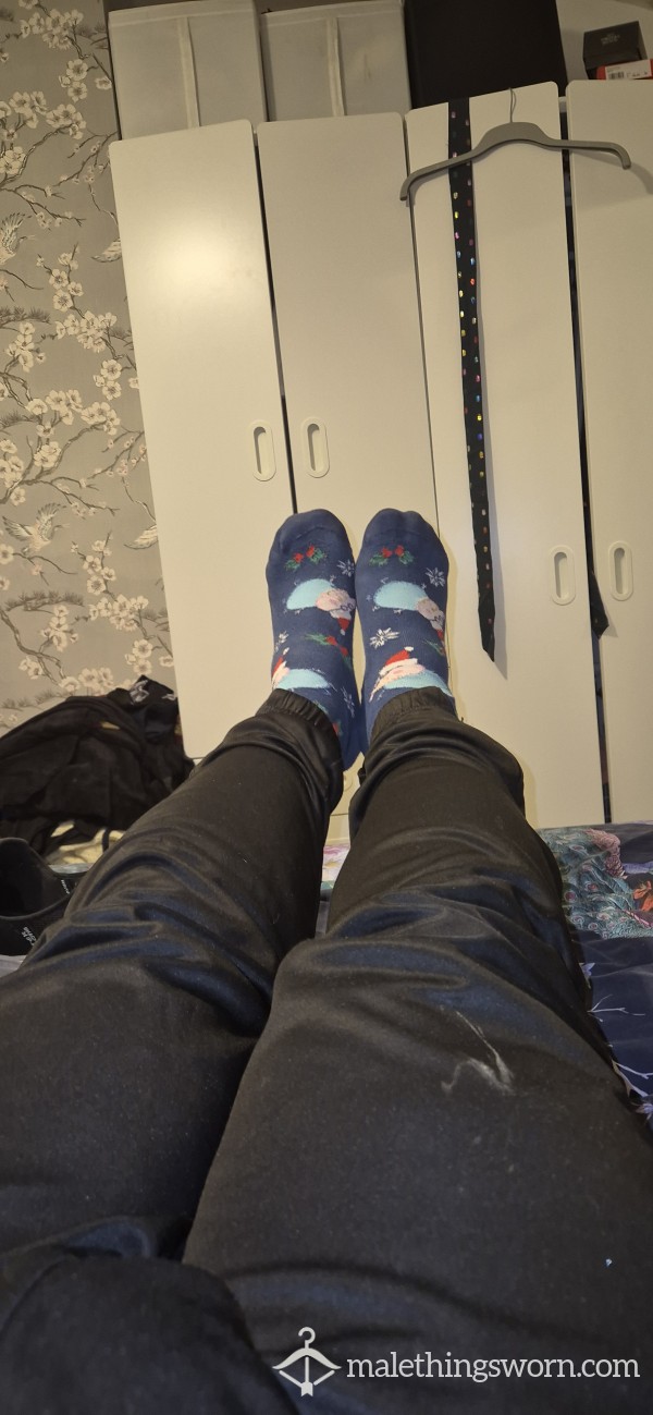 Daddy Pig Xmas Socks Worn All Day And At Football Training This Evening.