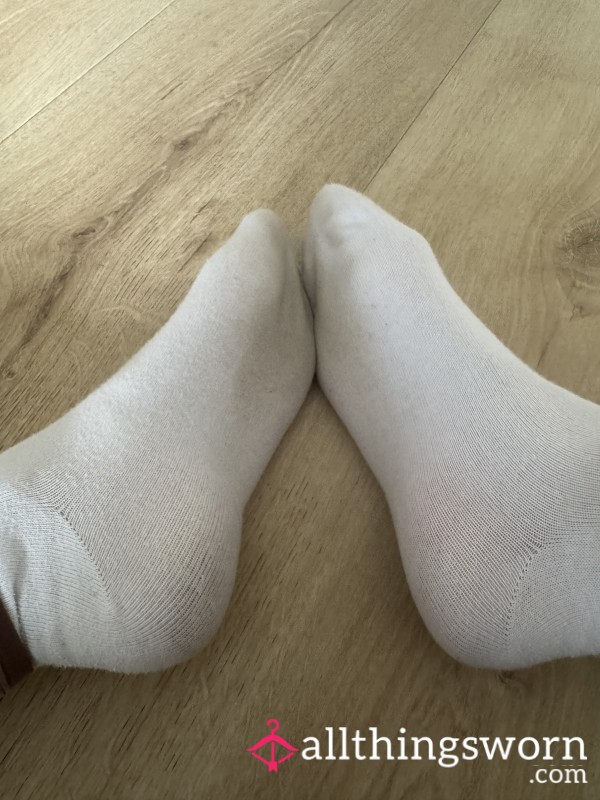 Worn Stinky White Ankle Socks