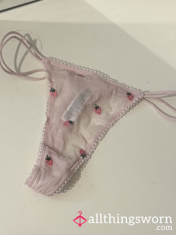 Worn Strawberry Mesh Thong