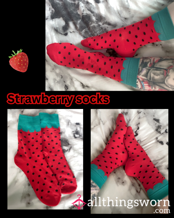 Worn Strawberry Socks 🍓