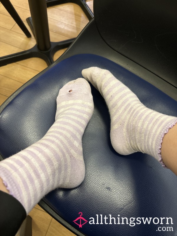 Worn Stripe Violet Socks