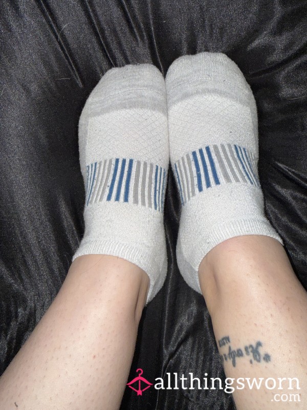 Worn Sweaty Grey Bottom Socks