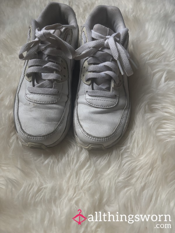 Worn Sweaty White Trainers