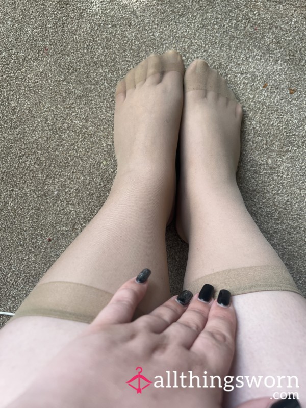 Worn Tan Stockings All Day Long