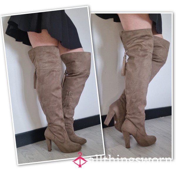 Worn Thigh High Suede Boots 👢 Custom Requests Welcome 💫