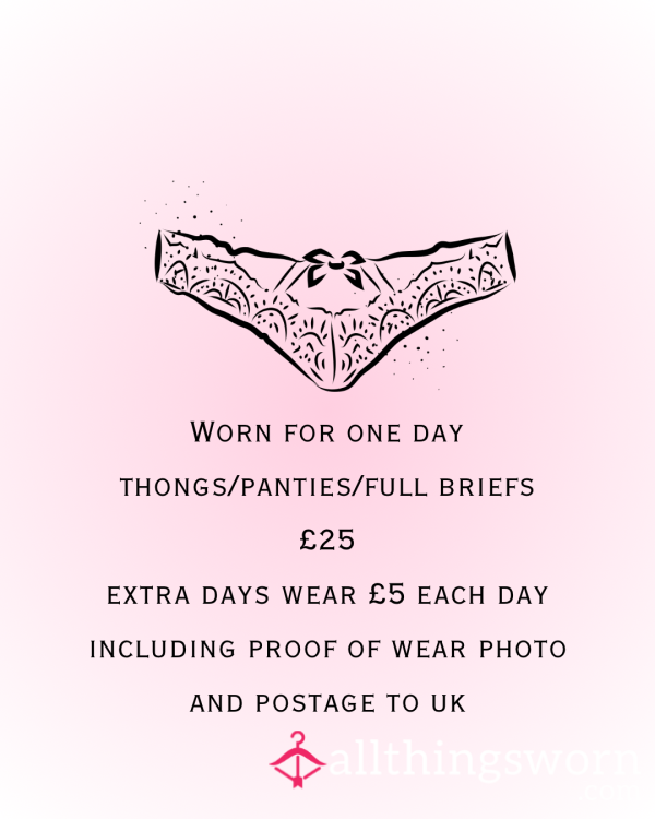 Worn Thongs/Panties/frenchies