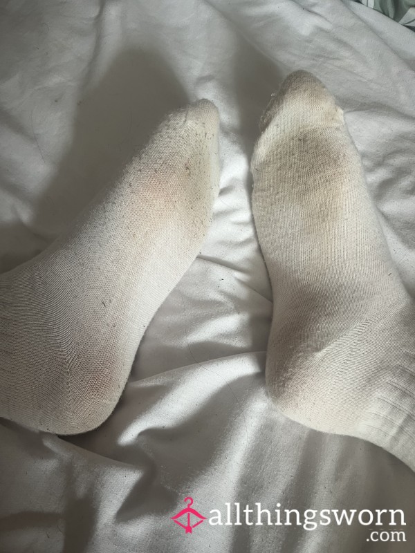 Worn Three Days White Dirty Socks