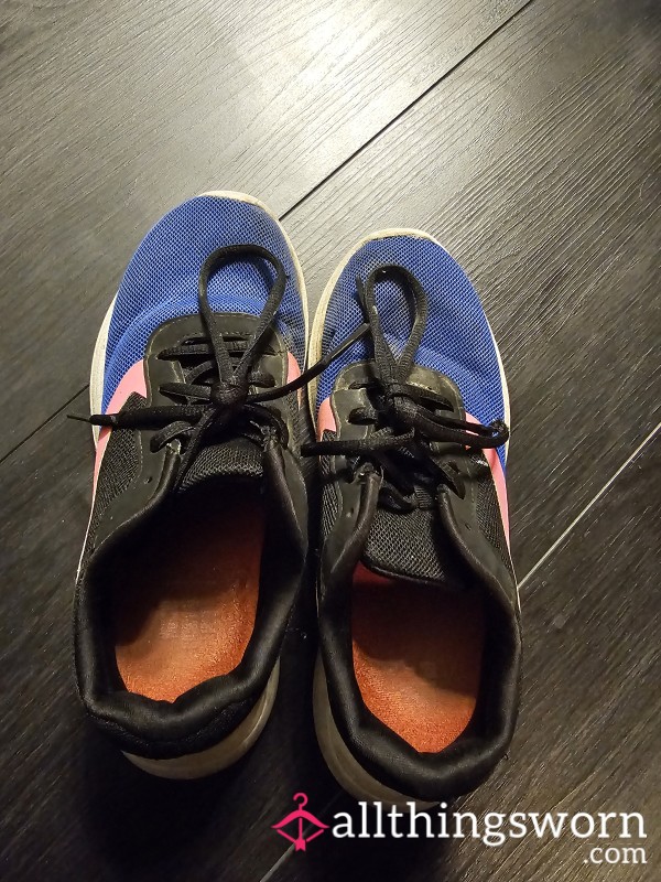 Worn To Death Filthy Athletic Works Sneakers With Visible Footprints In The Insoles