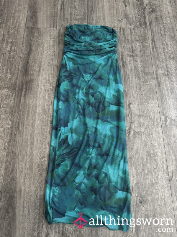 Worn Turquoise Long Summer Dress