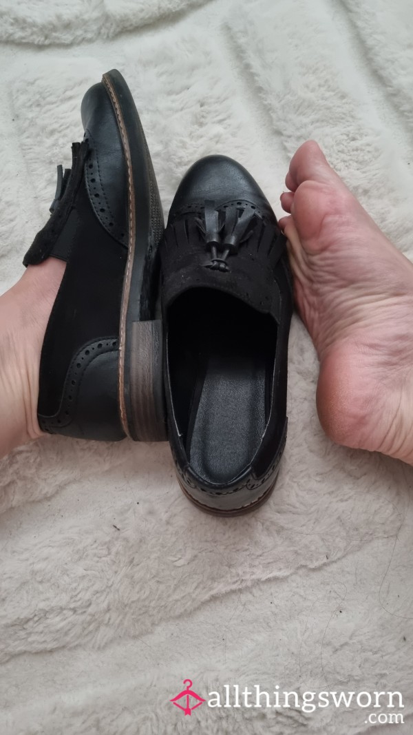 Worn Uniform Flat Shoes