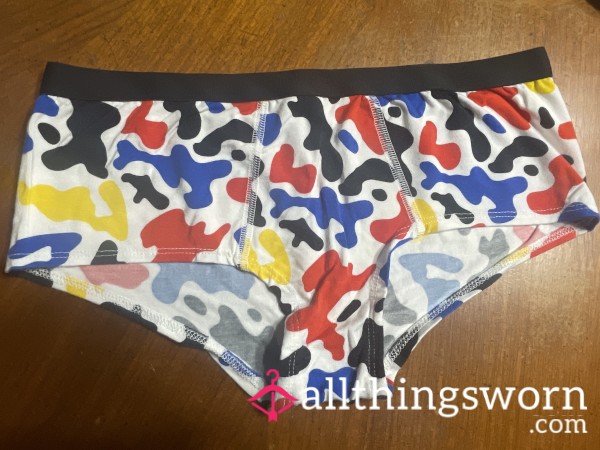 Worn Unwashed MeUndies Small Panties Underwear Color Splats