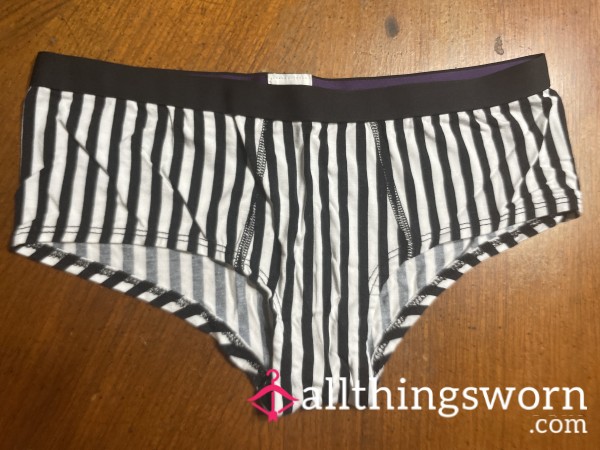 Worn Unwashed MeUndies Small Panties Underwear Vertical Stripes