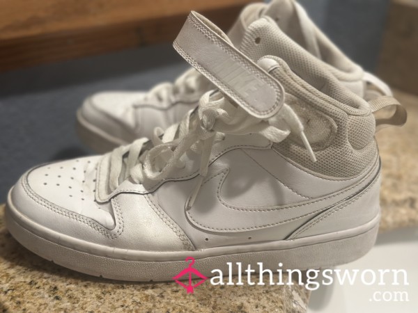Worn Used White Nikes