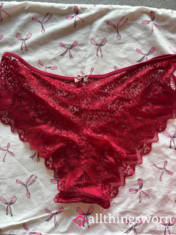 Worn Vintage Red Lace Lingerie