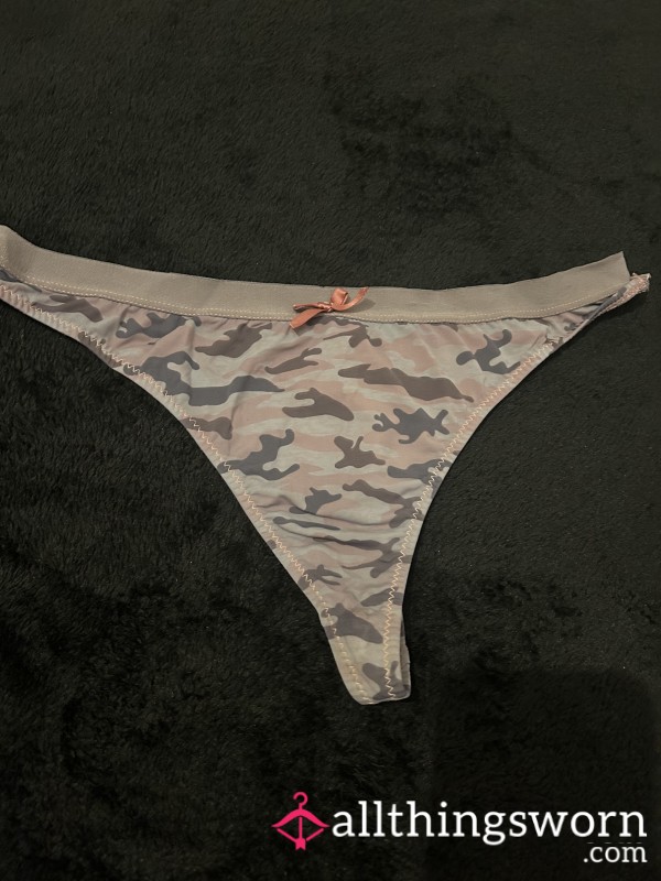 💗 Worn Warrior – Faded Pink Camo Thong 🫦