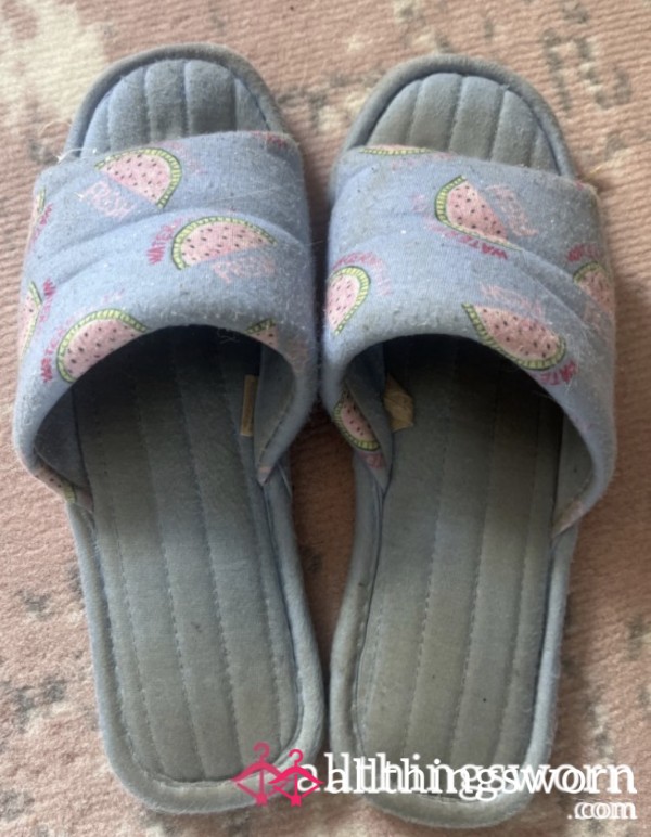 Worn Watermelon Open Toe Slippers 🍉
