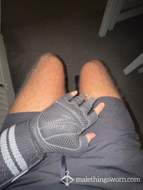 Worn Weight Lifting Gloves