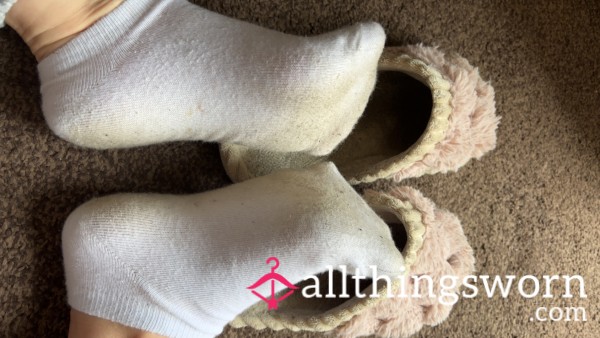 Worn White Ankle Socks