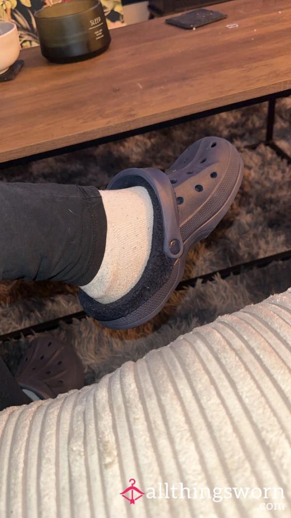 Worn White Ankle Socks