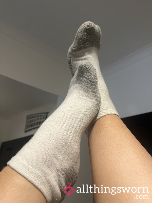 Worn White Ankle Socks