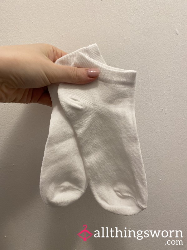 Worn White Ankle Socks