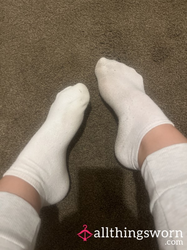Worn White Ankle Socks