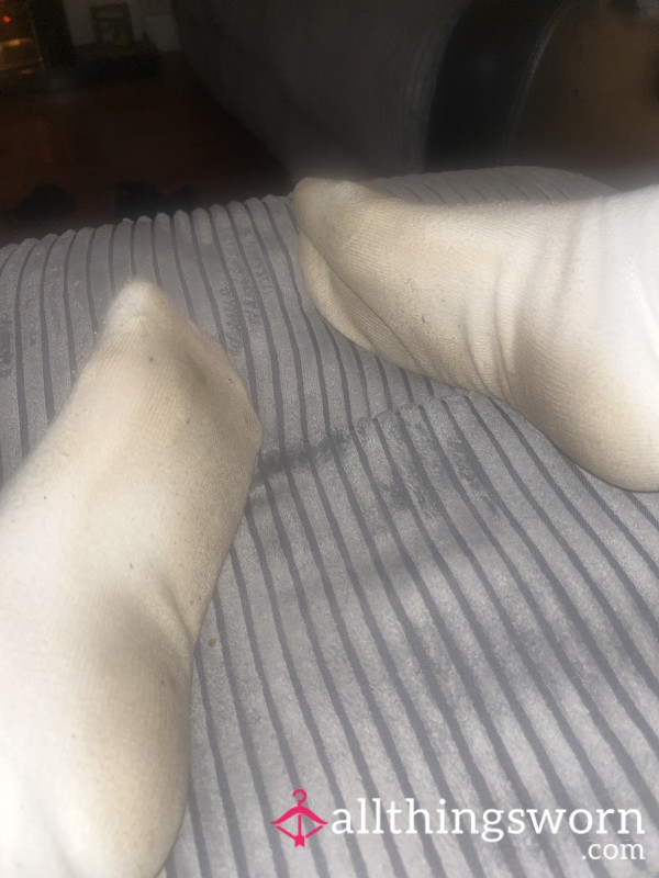 Worn White Ankle Socks